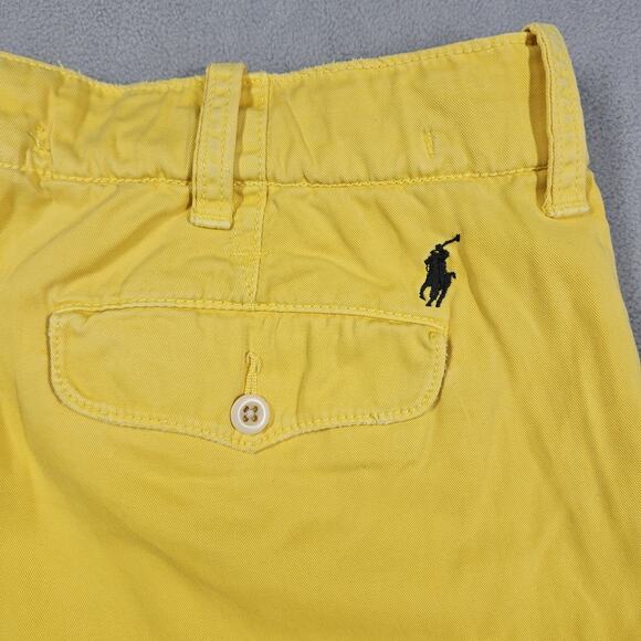 Vintage Polo Ralph Lauren Shorts Mens 36 Yellow 10" Drawstring Y2K Chino Twill - Picture 10 of 15